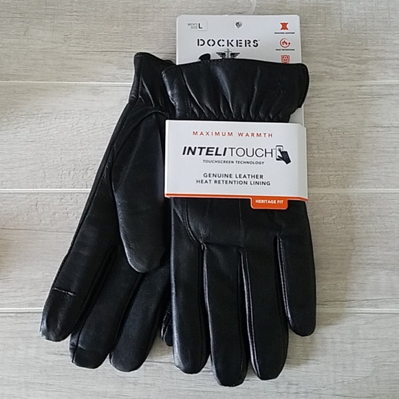 Dockers Accessories Dockers Mens Inteli Touch Leather Gloves Large